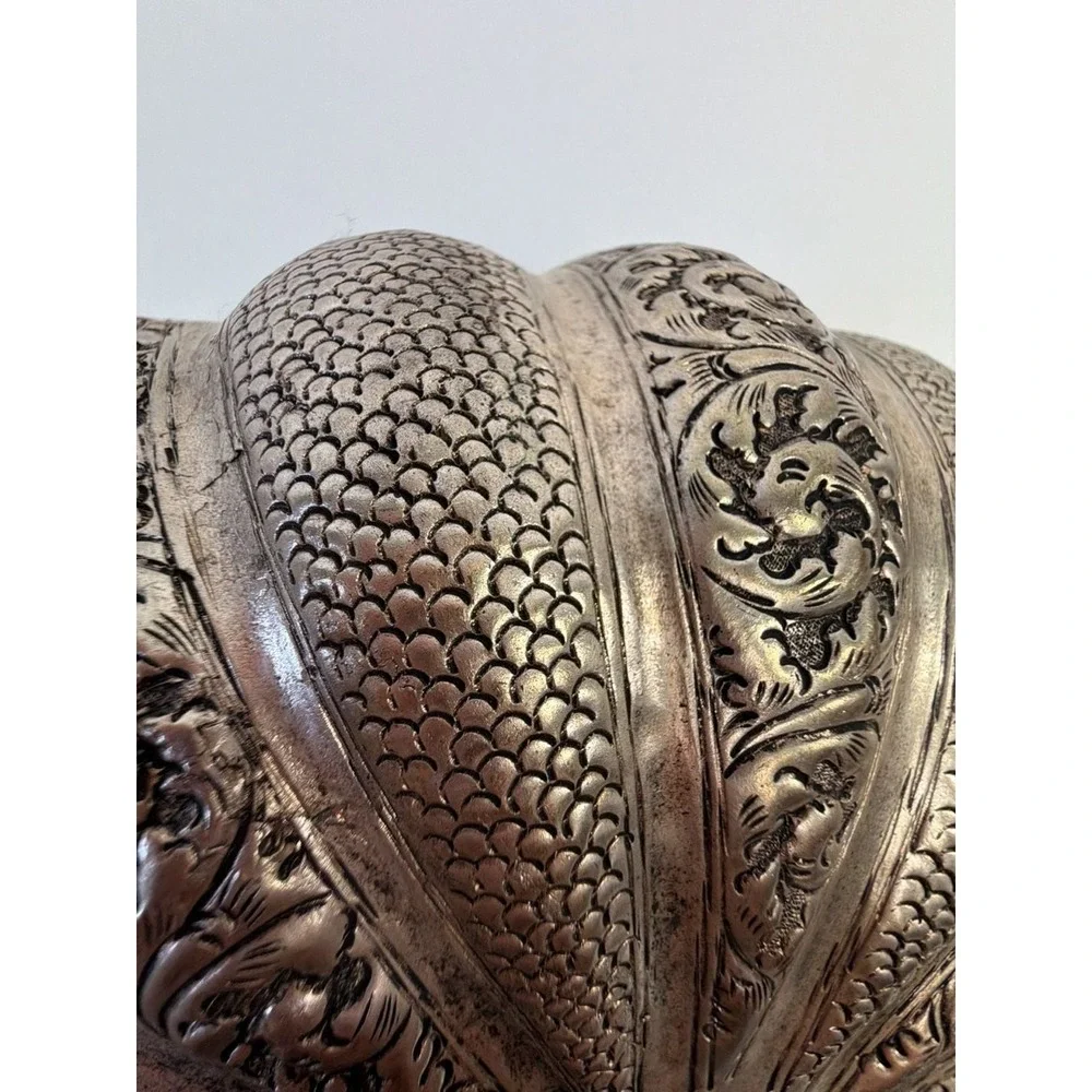 Vintage Middle Eastern ARTISAN HANDCRAFTED SILVER BOWL DISH PUMPKIN